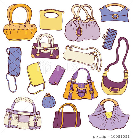 Women's handbags. Hand drawn Vector Set Women's handbags. Hand drawn Vector Set 10081031