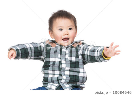 Asian baby boy hand up 10084646