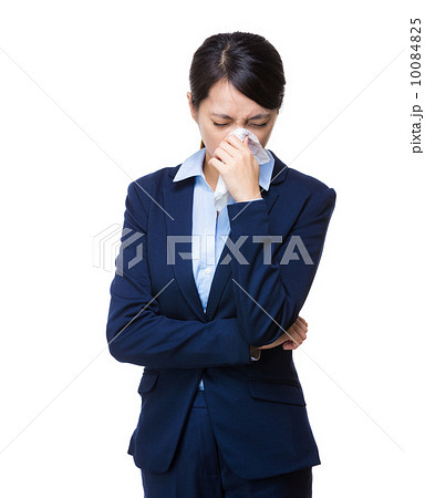 Asia businesswoman sneeze 10084825