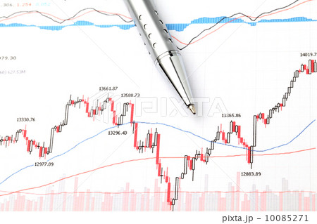 Stock market graph and pen Stock market graph and pen 10085271
