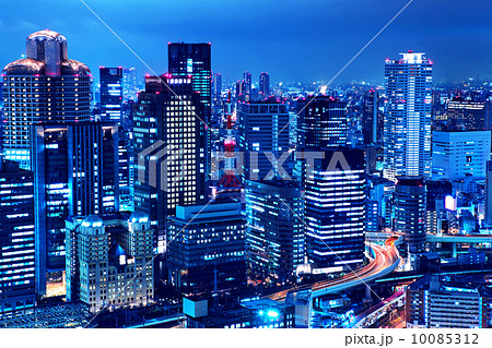 Osaka skyline at night 10085312