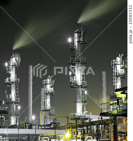 Industrial building at night Industrial building at night 10085332