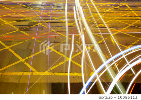 Traffic trail on roadway Traffic trail on roadway 10086113