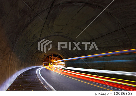 Traffic trail in tunnel Traffic trail in tunnel 10086358