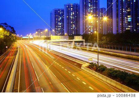 Highway in Hong Kong at night 10086438