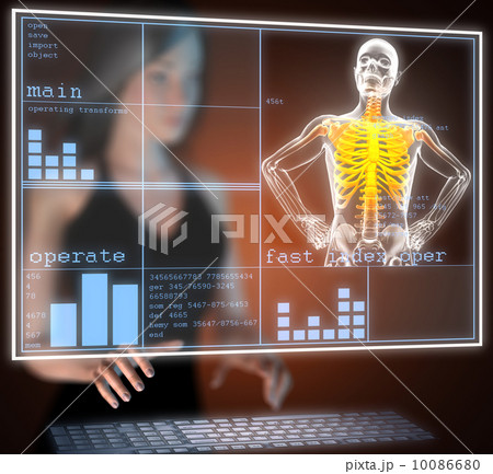 human radiography scan on hologram 10086680