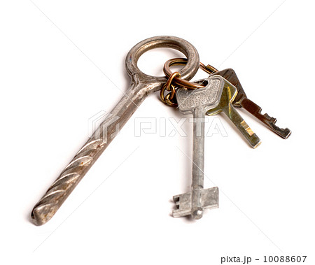 bunch of old keys on white bunch of old keys on white 10088607
