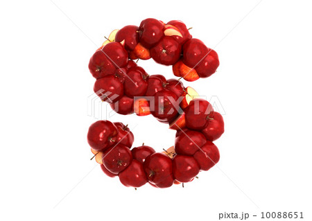 Apple letter S on white background Apple letter S on white background 10088651