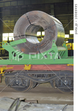 rolls of steel sheet on Railway 10089495