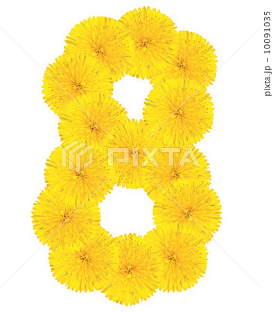 Number 8 made from dandelion flower Number 8 made from dandelion flower 10091035