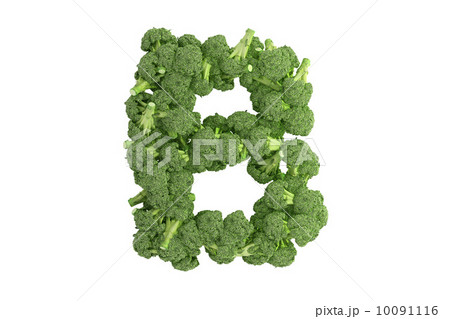 Broccoli letter B on white background 10091116