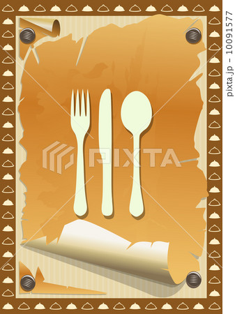 Restaurant menu, vintage torn paper. Illustration 10091577