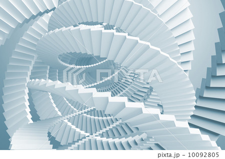 Abstract background with light blue spiral stairs maze Abstract background with light blue spiral stairs maze 10092805