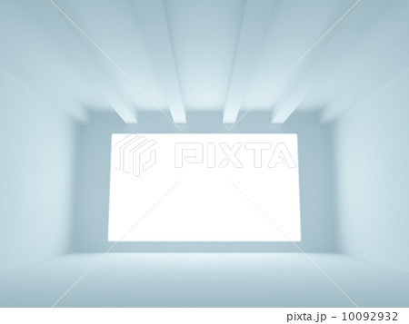 Empty blue room interior with white screen. 3d abstract 10092932