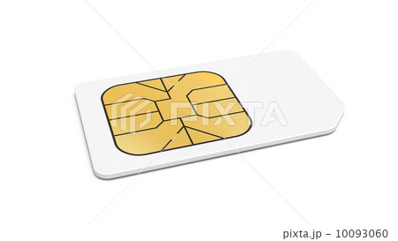 White Sim card isolated on white background with soft shadow. 3d 10093060