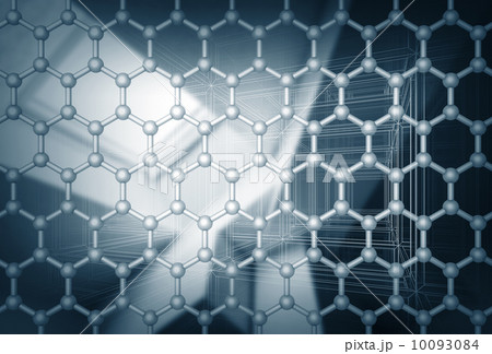 Graphene layer structure model. 3d render illustration with blurred abstract background 10093084