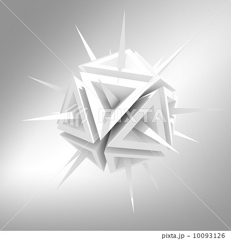 Abstract illustration of a virus as a white sharp object with sp 10093126