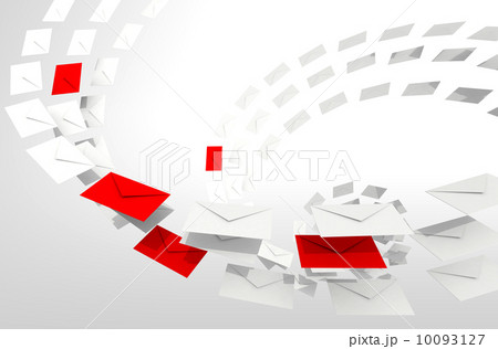 Illustration of Spam e-mail concept with white and red envelopes Illustration of Spam e-mail concept with white and red envelopes 10093127