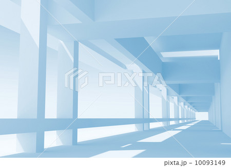 Abstract architecture 3d background with perspective view of blu 10093149