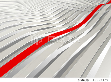 Abstract background: white 3d wave stripes with one red Abstract background: white 3d wave stripes with one red 10093179