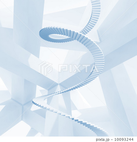 Abstract blue 3d background with spiral stairs Abstract blue 3d background with spiral stairs 10093244