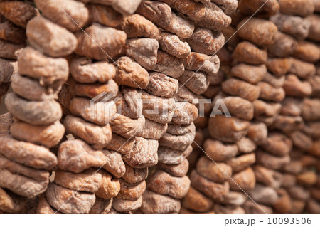Dried figs hanging in the counter of street market Dried figs hanging in the counter of street market 10093506