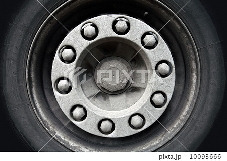 Closeup photo texture of cargo truck wheel Closeup photo texture of cargo truck wheel 10093666