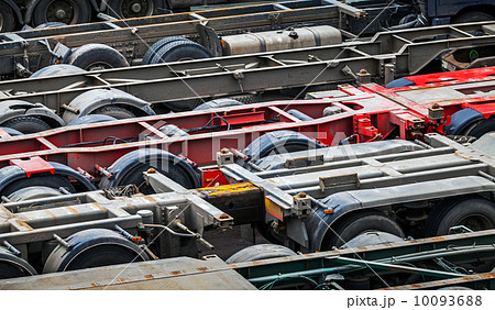 Automotive transportation abstract background with empty trucks 10093688