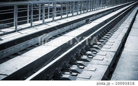 Railway bridge details closeup photo with perspective 10093818