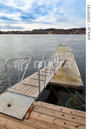 Small floating pier with ladder in Norway Small floating pier with ladder in Norway 10094381