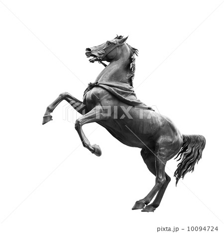 Isolated on white black horse sculpture, designed by the Russian Isolated on white black horse sculpture, designed by the Russian 10094724
