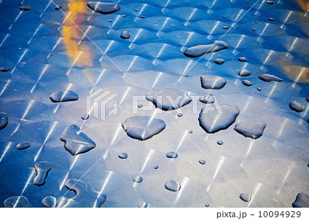Texture of water drops on shining metal table surface with scratches and circular milling Texture of water drops on shining metal table surface with scratches and circular milling 10094929