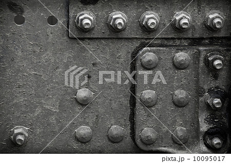 black steel structure with bolts and rivets 10095017