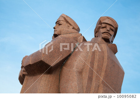 Soviet era monument for the Latvian Riflemen in Riga, Latvia 10095082