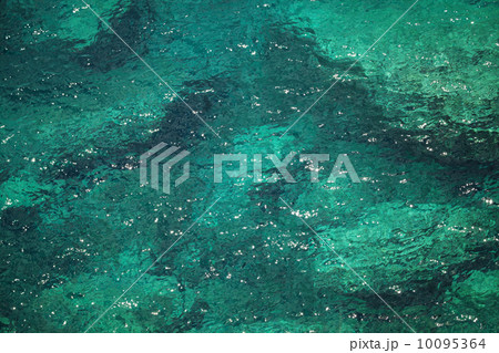 Green coastal Adriatic sea water with underwater stones 10095364