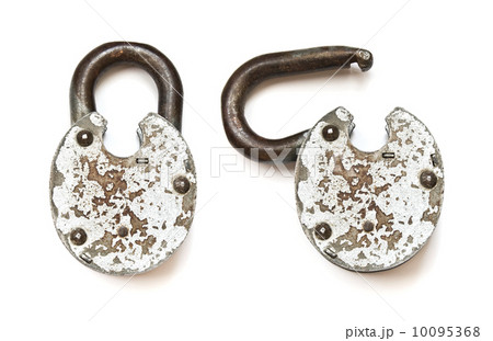 Old lock isolated on white 10095368
