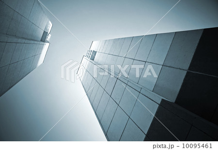 Abstract architecture monochrome background with two tall concre 10095461