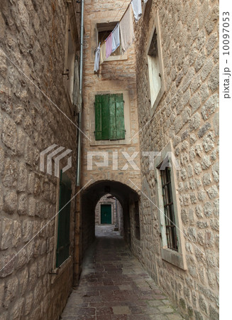 Empty street fragment. Old town Kotor, Montenegro 10097053