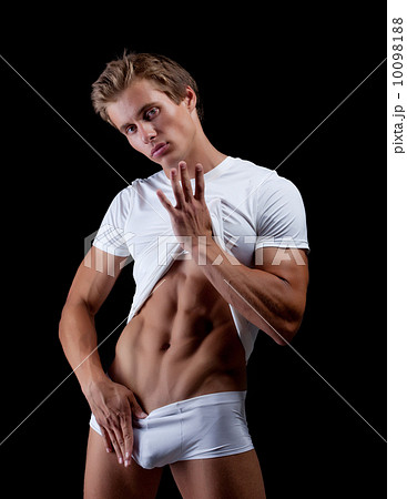 Sexy male underwear model, isolated on black Sexy male underwear model, isolated on black 10098188