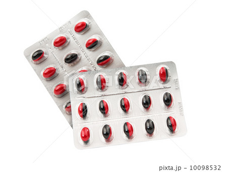 Medicine pills packed in blisters isolated 10098532