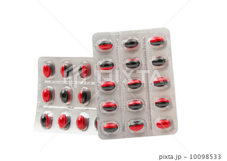 Medicine pills packed in blisters isolated 10098533