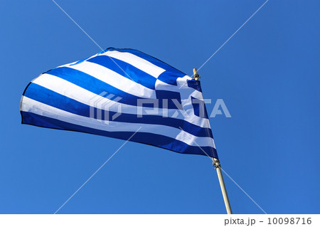 Greek Flag in the Blu Sky 10098716