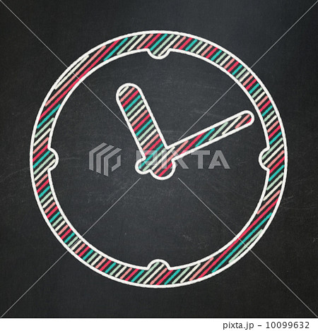 Time concept: Clock on chalkboard background 10099632