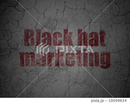 Business concept: Black Hat Marketing on grunge wall background 10099634