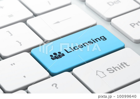 Law concept: Business People and Licensing on computer keyboard background 10099640