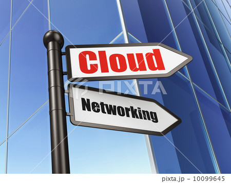 Cloud networking concept: sign Cloud Networking on Building background 10099645