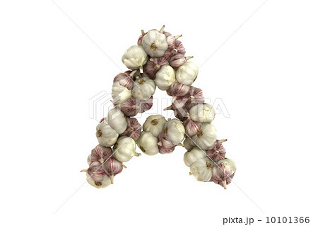 Garlic letter A on white background 10101366