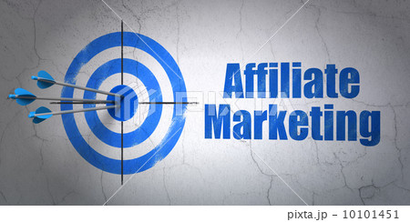 Finance concept: target and Affiliate Marketing on wall background 10101451