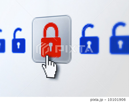 Safety concept: Locks on digital computer screen Safety concept: Locks on digital computer screen 10101906
