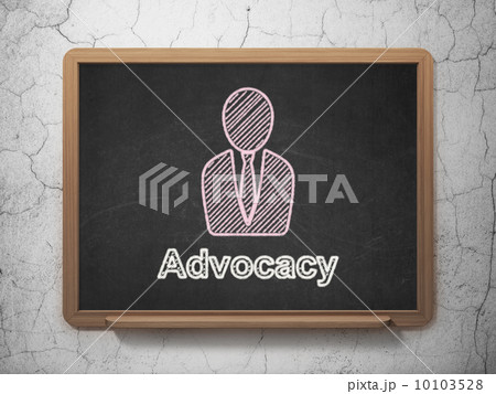 Law concept: Business Man and Advocacy on chalkboard background 10103528